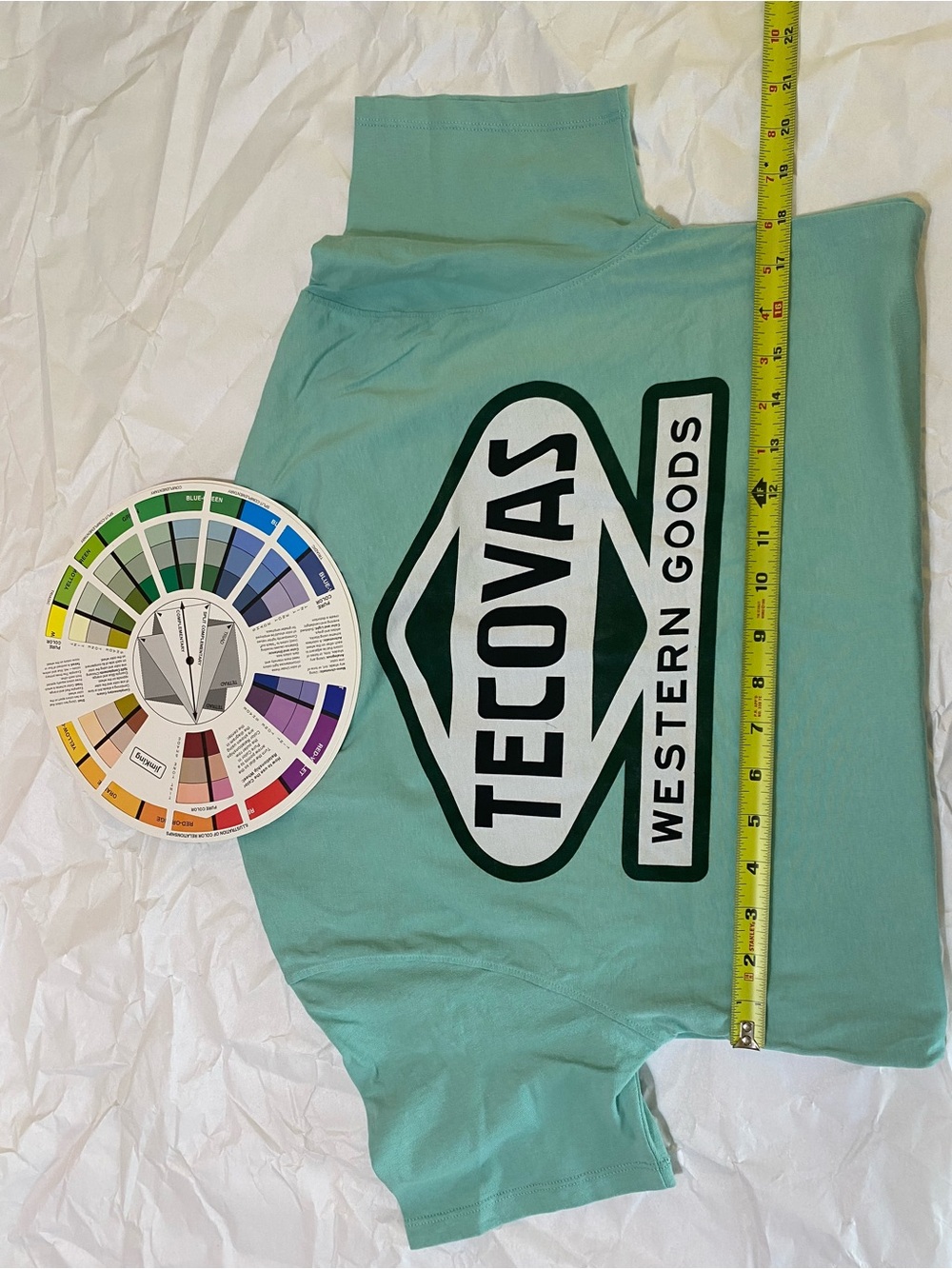 Tecovas Seafoam Green Logo T‑Shirt with Black & White Print